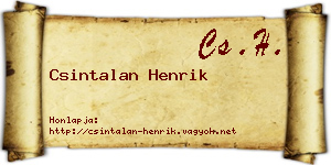 Csintalan Henrik névjegykártya