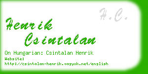 henrik csintalan business card